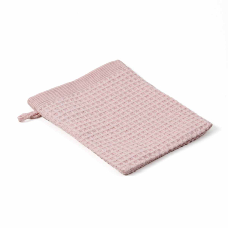 Gant de toilette en nid d’abeille 300 g/m² – Coloris Rose pâle – Gamme Épure
