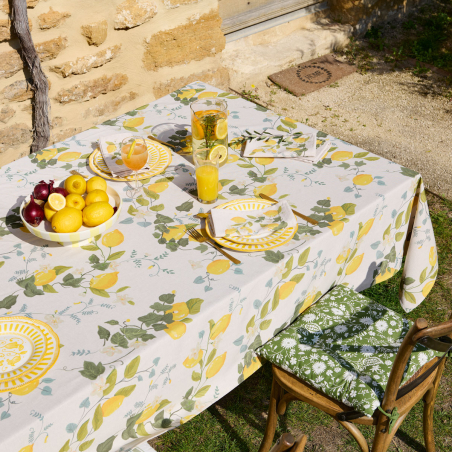 Citrus Garden Tablecloth - Cotton & Polyester
 Size-150 x 150 cm