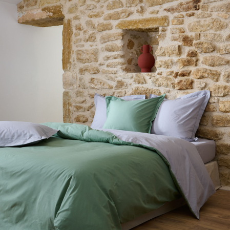 Housse de couette bicolore Duo Coton | Coton 57 fils | Tradition des Vosges