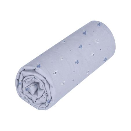 Drap housse Poème Bleu - Percale de coton