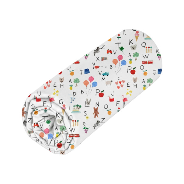 Drap housse Abécédaire - Percale de coton