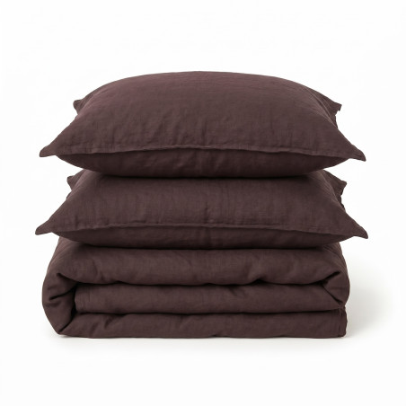 Parure housse de couette + taies - 100%Lin Lavé