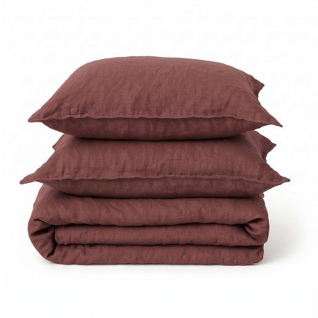 Parure housse de couette + taies - 100%Lin Lavé