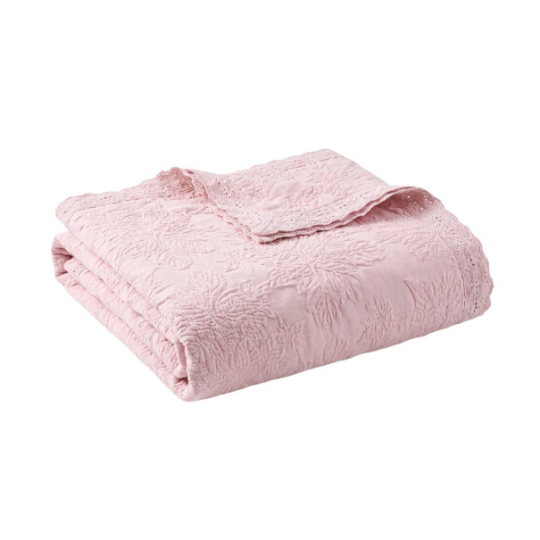 Couvre-lit Adèle – Coton piqué jacquard