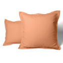 Pillow case washed linen orange | Linge de lit | Tradition des Vosges