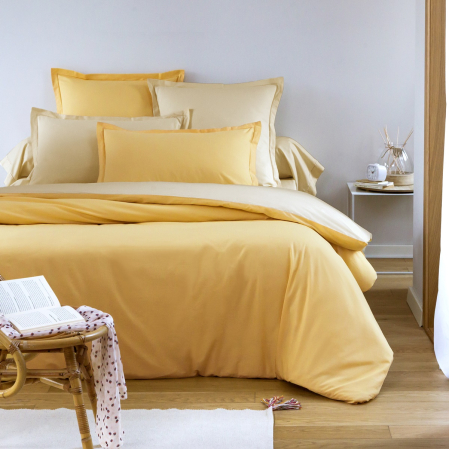 Bicolor Duvet Cover yellow | Bed linen | Tradition des Vosges