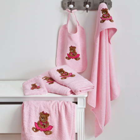Gant Toilette Ourson Girl | Linge de bain enfant | Tradition des Vosges