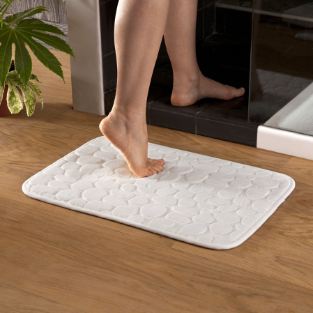 Tapis Bain Galet Blanc | Linge de bain | Tradition des Vosges