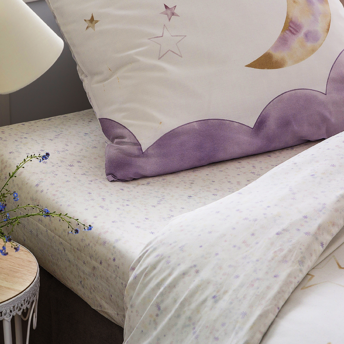 Taie d'oreiller Luna percale de coton | Linge de lit enfant | Tradition des Vosges