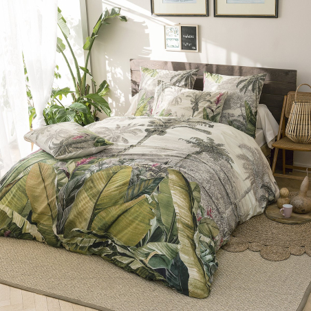 Drap-housse percale de coton 80 fils - Tahiti | Linge de lit percale de coton | Tradition des Vosges
