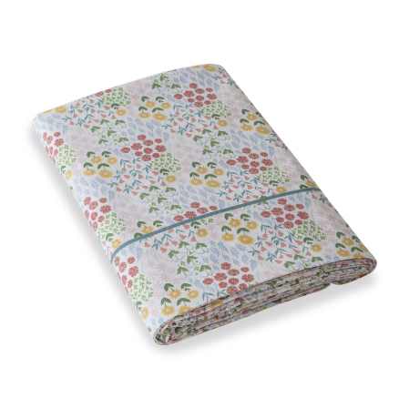 Drap plat percale de coton 80 fils - Prairie | Linge de lit imprimé | Tradition des Vosges