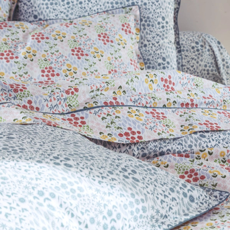 Drap plat percale de coton 80 fils - Prairie | Linge de lit imprimé | Tradition des Vosges 2
