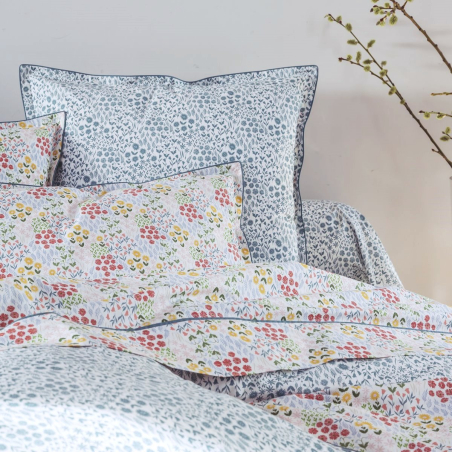 Taie d'oreiller percale de coton 80 fils - Prairie | Linge de lit imprimé | Tradition des Vosges