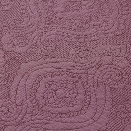 Parure Couvre-Lit Lulu Aubergine | Linge de lit uni | Tradition des vosges