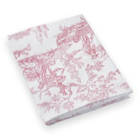 Tendresse flat sheet - 100% Cotton
 Size-180 x 290 cm Color-bordeaux/naturel