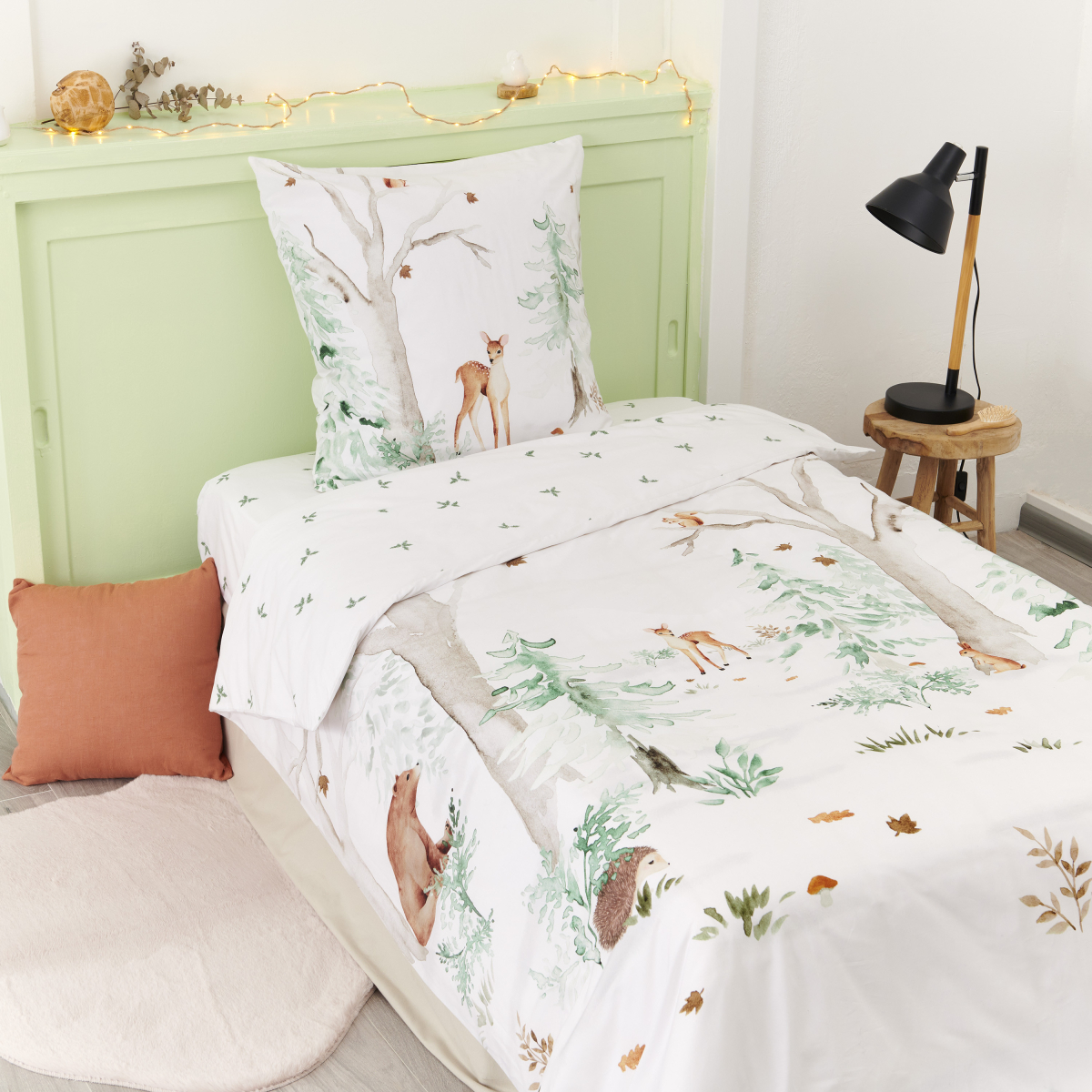 Fawn fitted sheet - Cotton percale