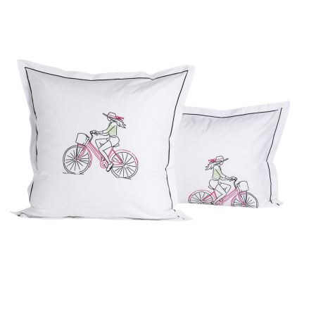 Taie d'oreiller Summertime - Percale de coton brodée