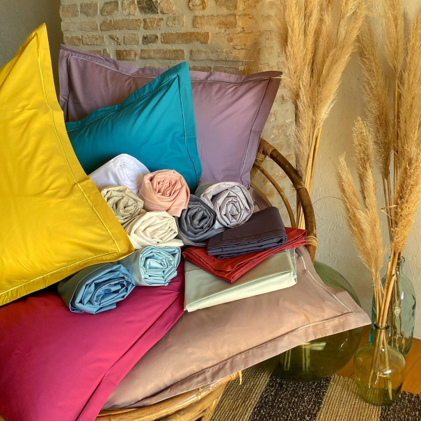 Bolster cover - Plain Cotton percale