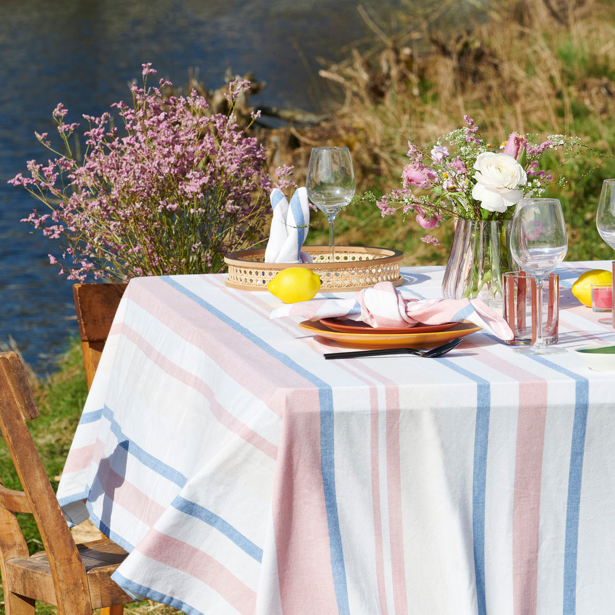Linge de table rayé - 100% coton