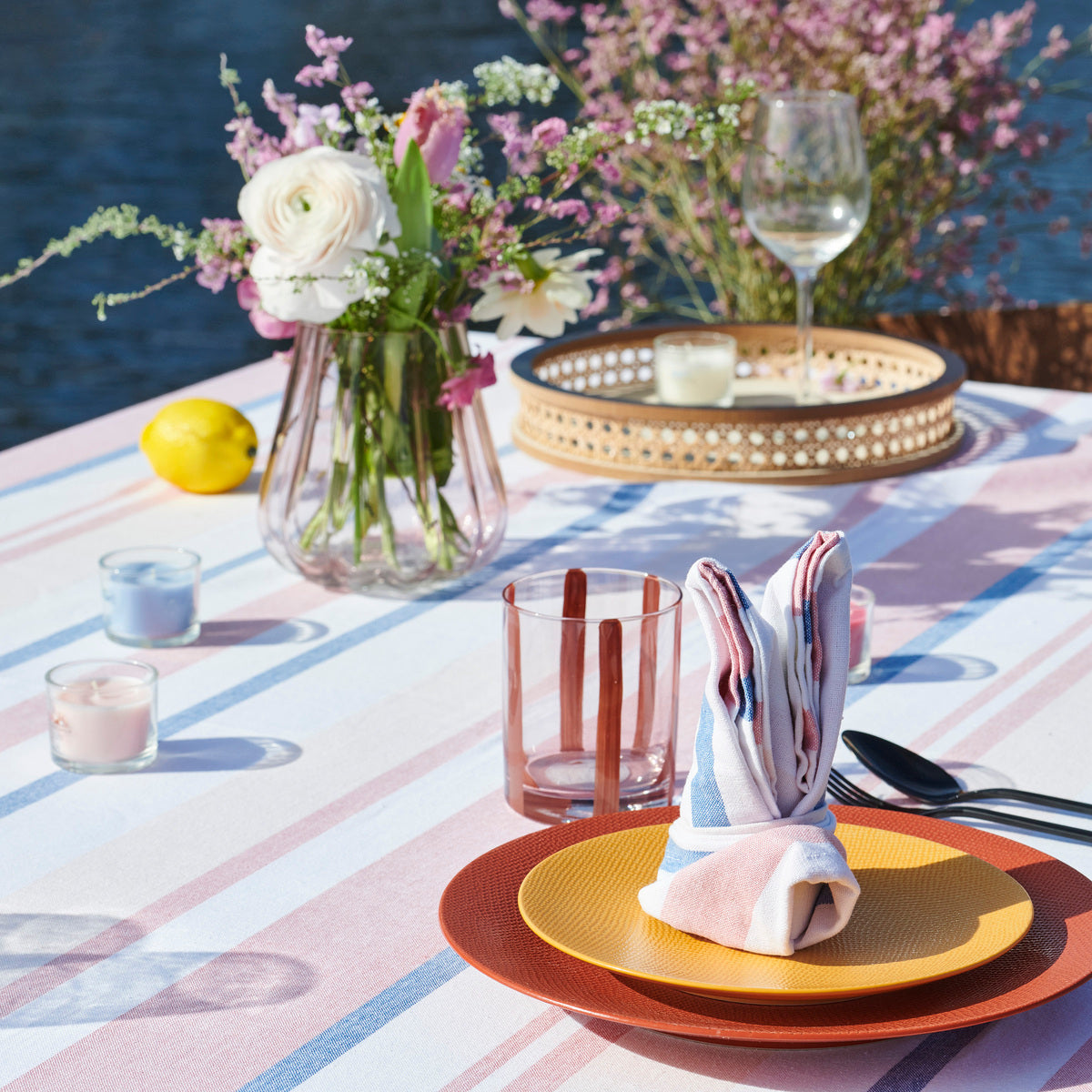Linge de table rayé - 100% coton