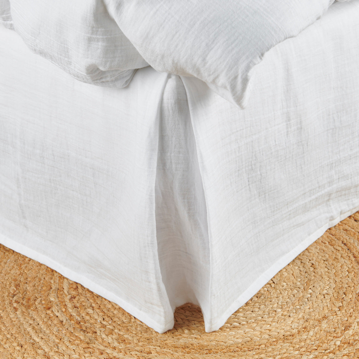 Cache Sommier Gaze De Coton - Blanc #Couleur_BLANC