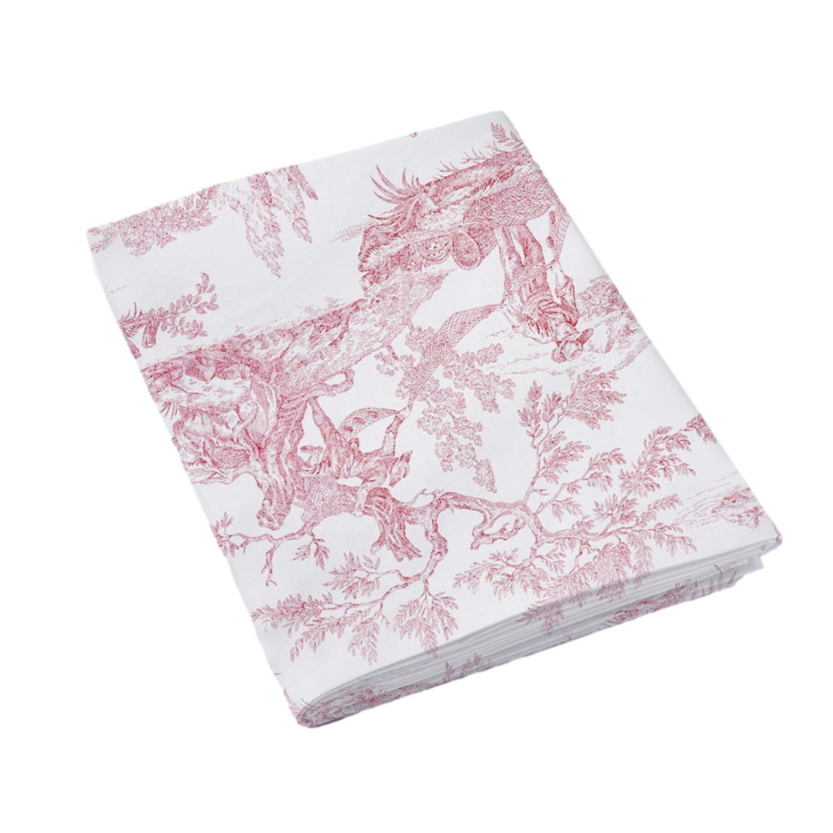 Drap plat Tendresse - Percale de coton #Couleur_BORDEAUX/NATUREL