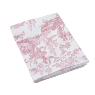 Drap plat Tendresse - Percale de coton #Couleur_BORDEAUX/NATUREL