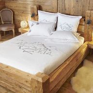 Housse de couette Vosges - Percale de coton brodée #Couleur_BLANC