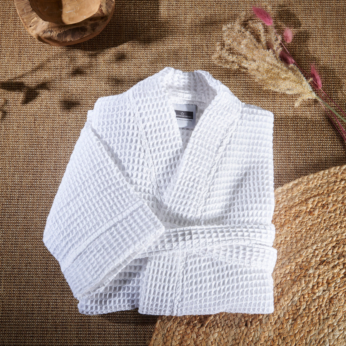 Kimono Nid d'abeille - Coton 400g/m² #Couleur_BLANC