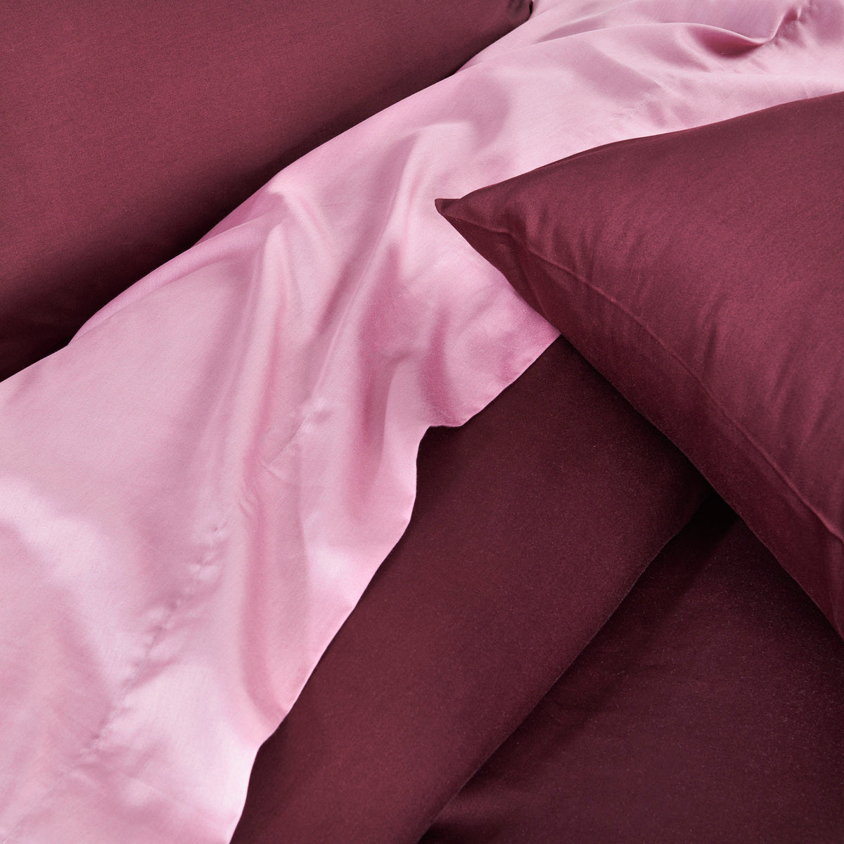 Drap plat Douce Nuit - Satin de coton #Couleur_ROSE