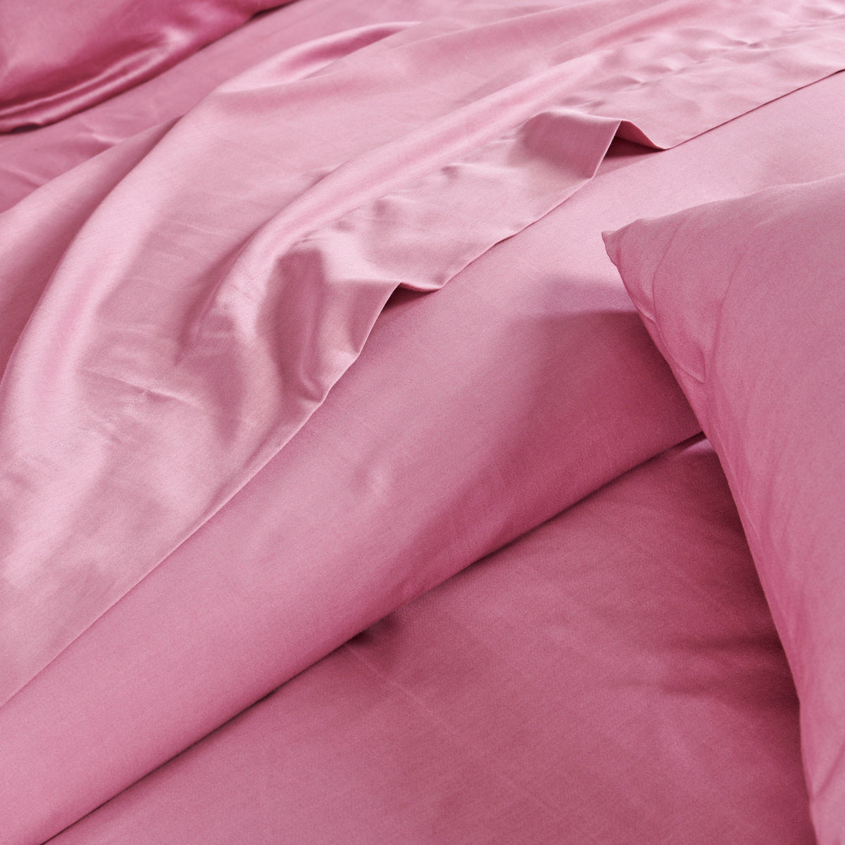 Drap plat Douce Nuit - Satin de coton #Couleur_ROSE