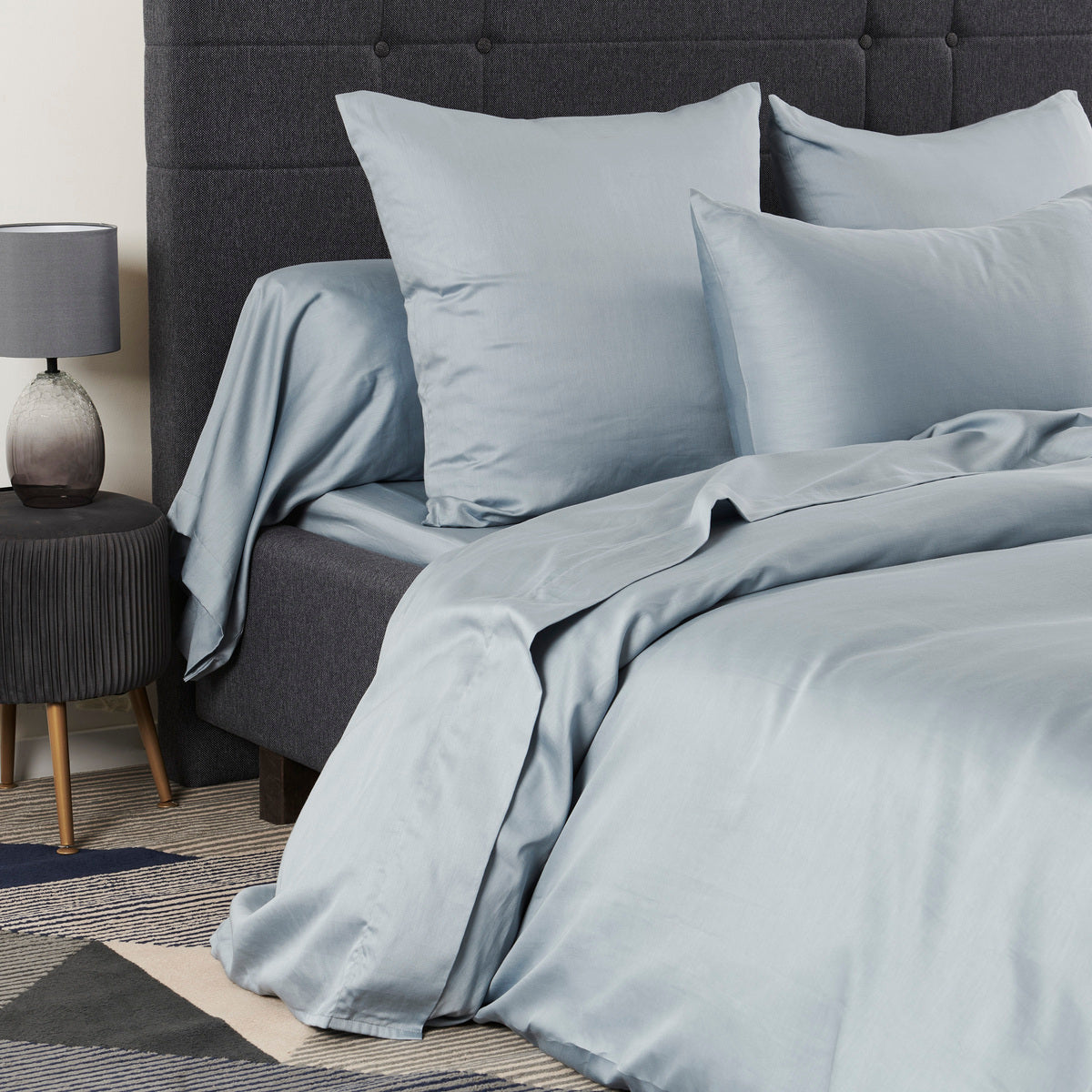Taie de traversin Douce Nuit - Satin de coton #Couleur_GRIS