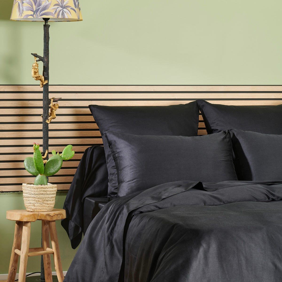 Taie de traversin Douce Nuit - Satin de coton #Couleur_NOIR