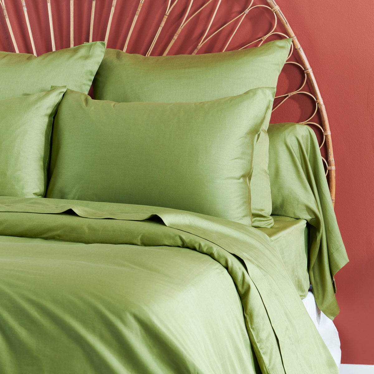 Taie de traversin Douce Nuit - Satin de coton #Couleur_OLIVE