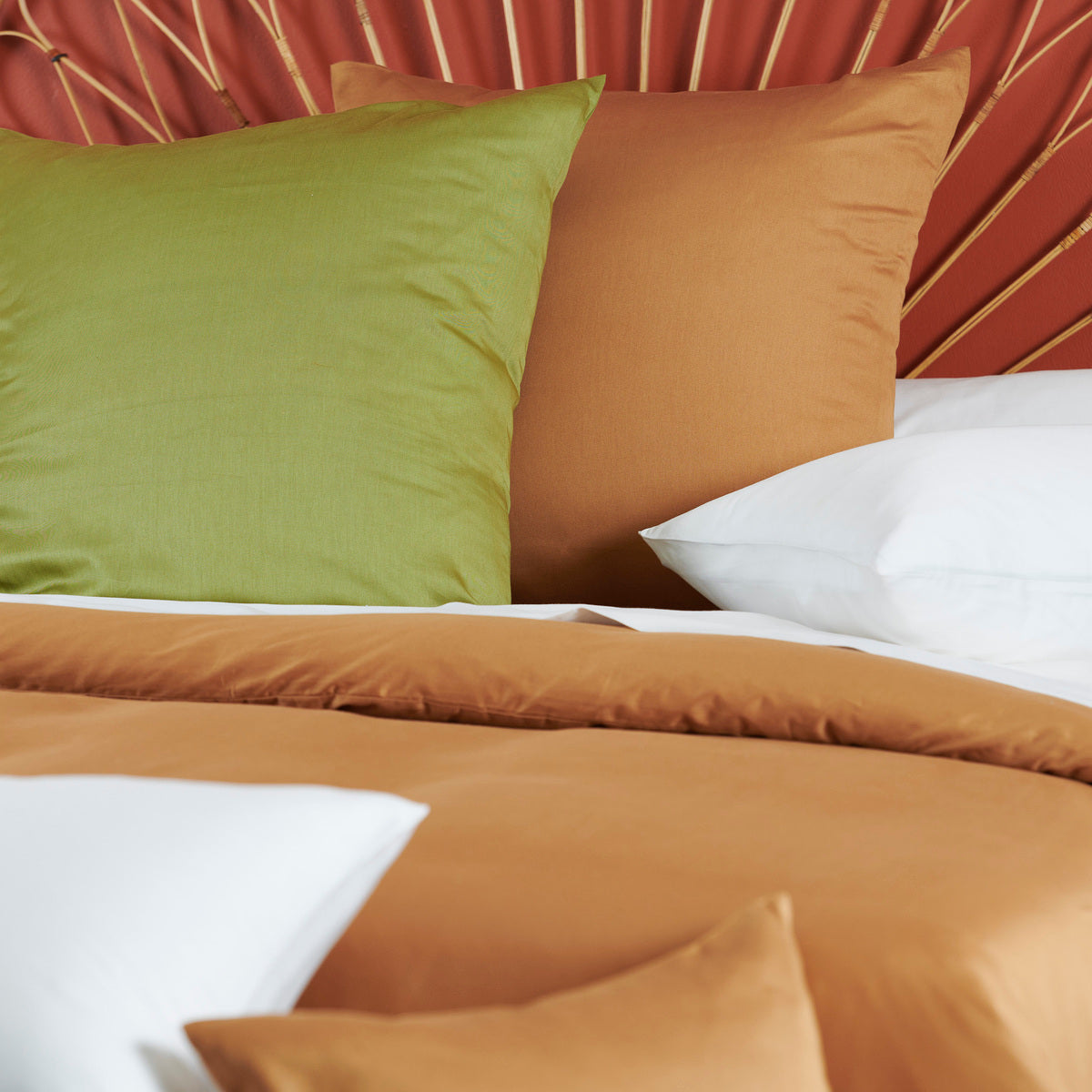 Taie d'oreiller Douce Nuit - Satin de coton #Couleur_OLIVE