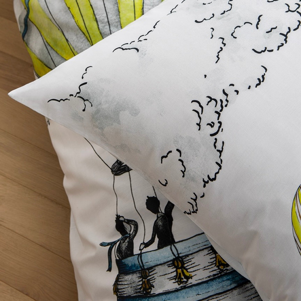 Taie d'oreiller Envol - Percale de coton #Couleur_FLEUR DE SEL
