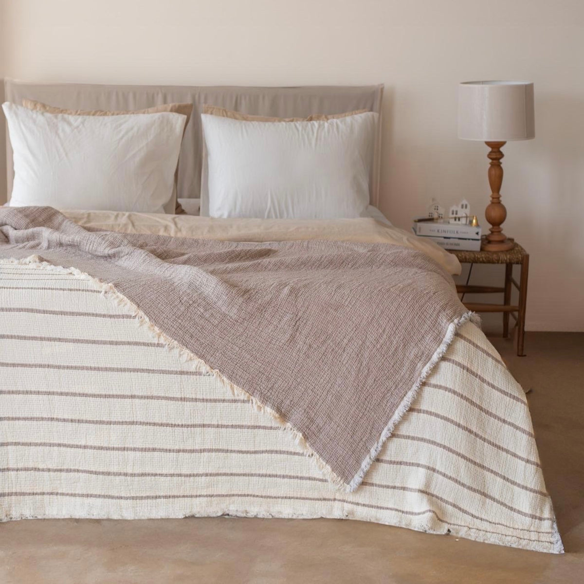Couvre Lit Sélène - Mousseline de coton #Couleur_NATUREL