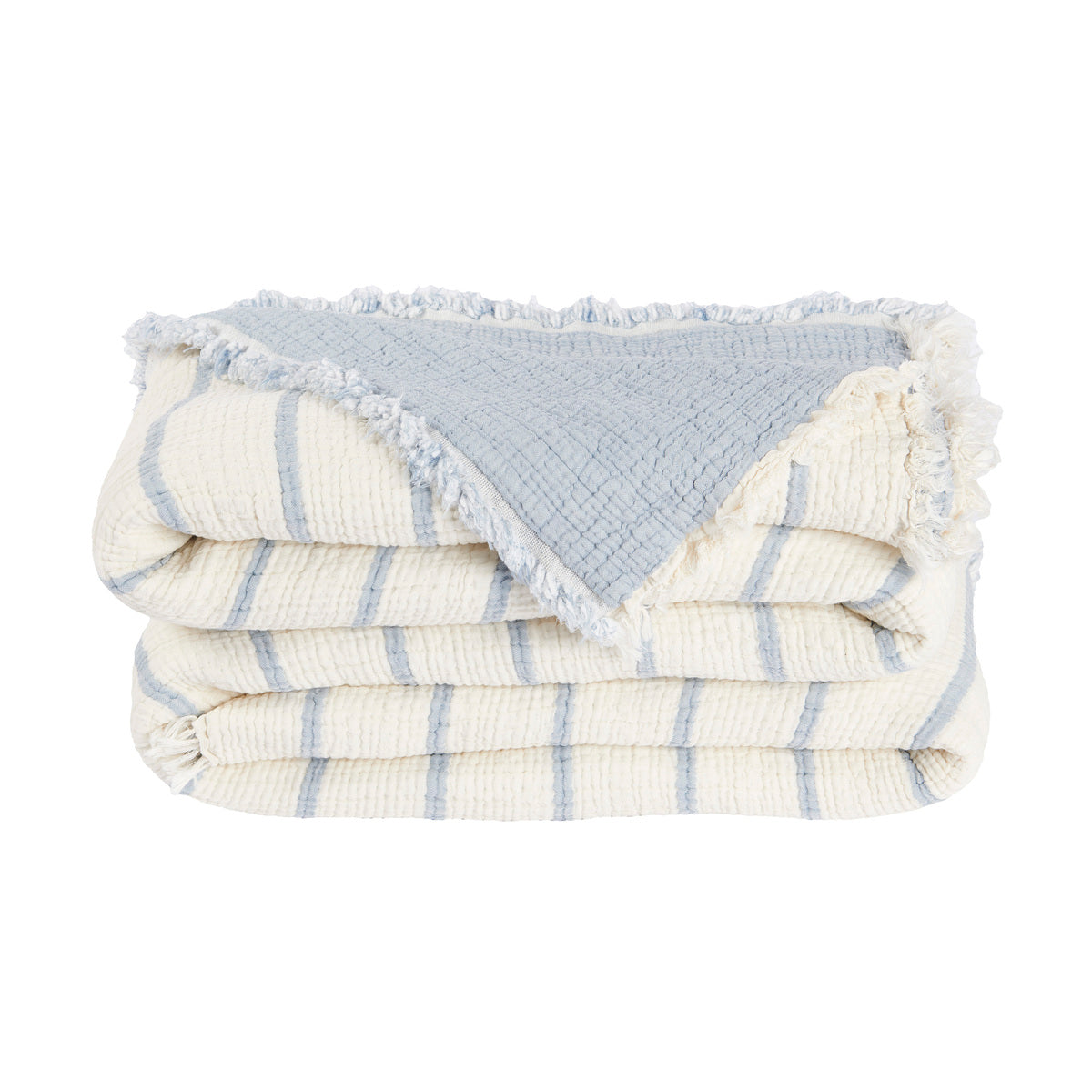 Couvre Lit Sélène - Mousseline de coton #Couleur_BLEU TURQUOISE