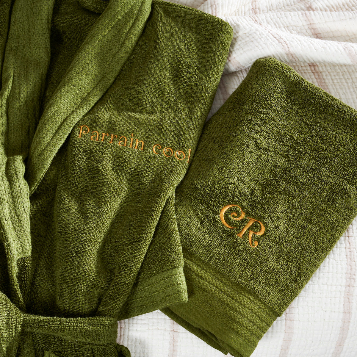 Serviette Douceur - Coton/ Modal 600g/m² #Couleur_OLIVE