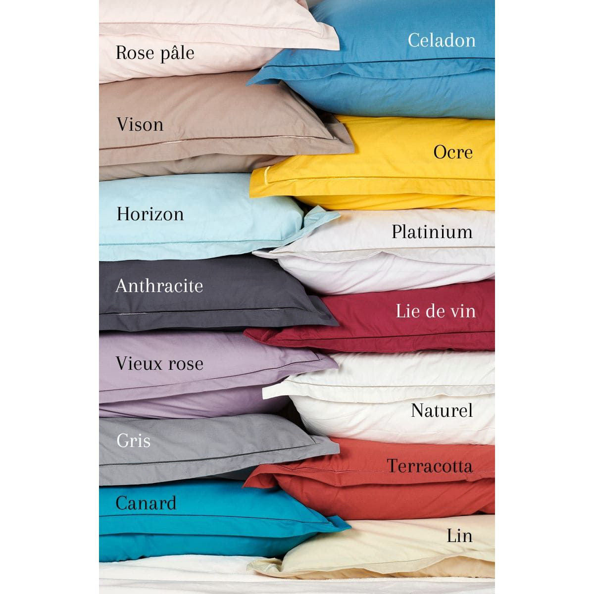 Drap plat - Uni Percale de coton #Couleur_BLANC