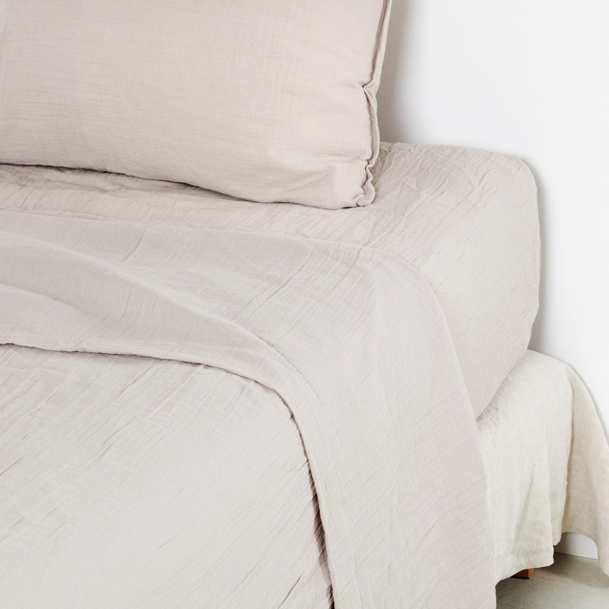 Drap plat - Gaze de coton #Couleur_GRIS TAUPE