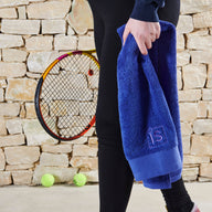 Serviette brodée Tennis IS - Coton bio 500g/m²