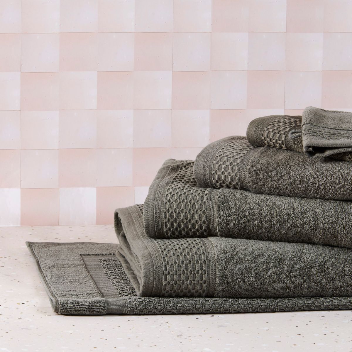 Drap De Bain Sdb 500gr Zero Twist #Couleur_OLIVE