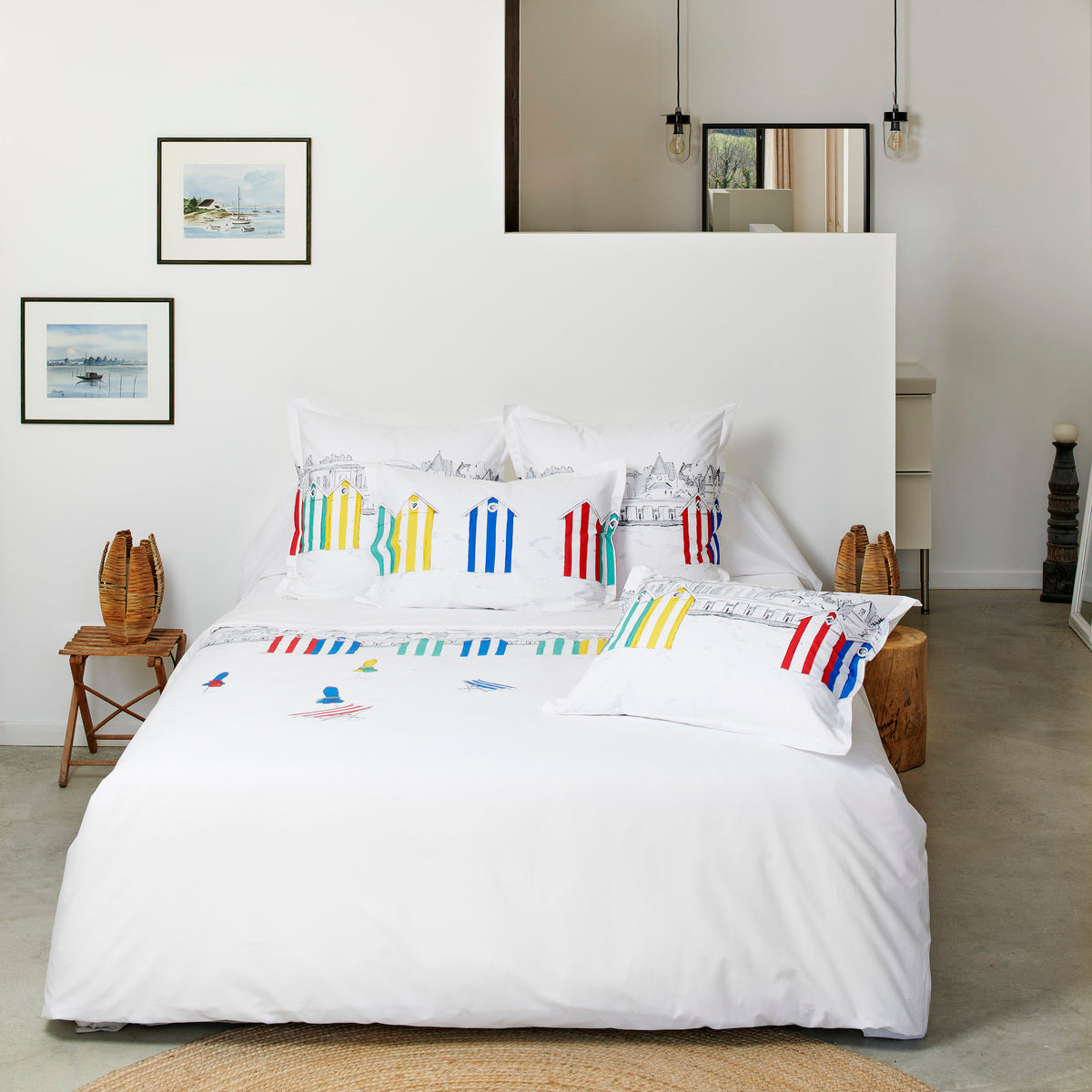 Drap plat Les Planches - Percale de coton