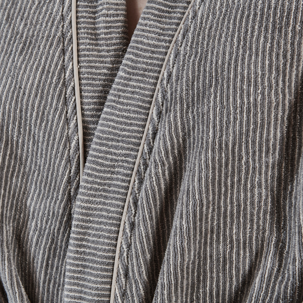 Pegnoir Rayé - Éponge et Velours 380g/m²  #Couleur_GRIS/LIN