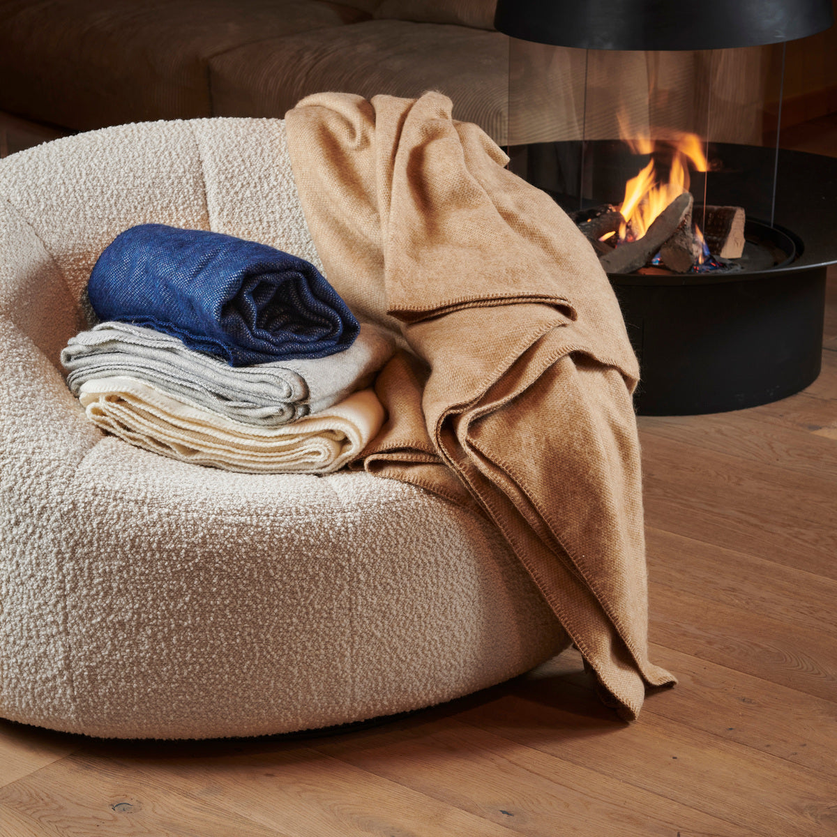 Plaid Xonrupt - Laine et Mohair #Couleur_PERLE