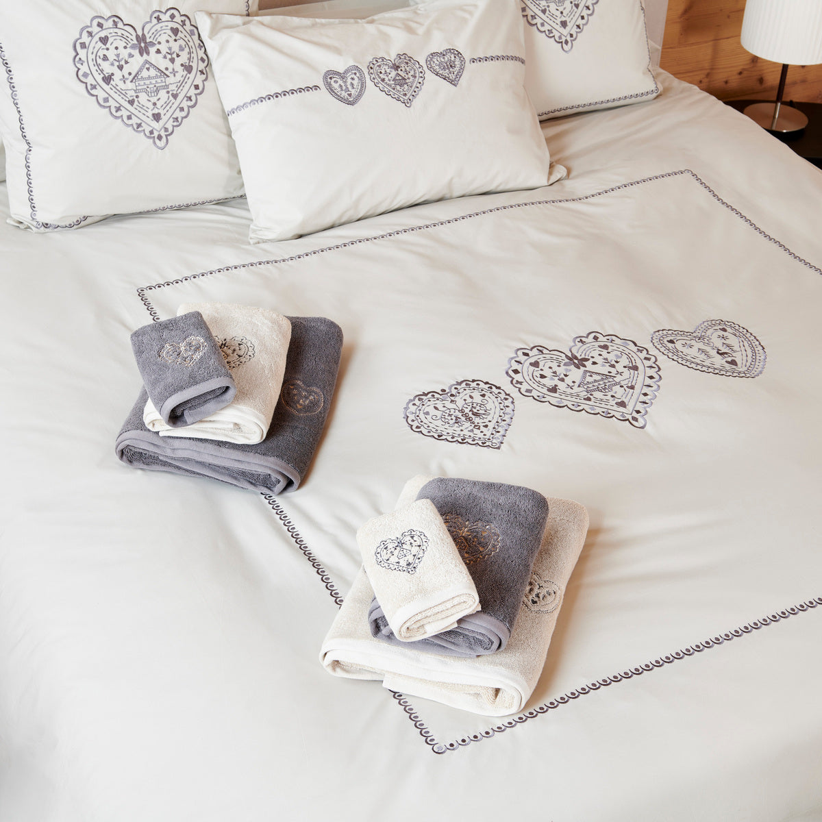 Serviette Nuit au Chalet - Coton 600g/m² #Couleur_CRAIE
