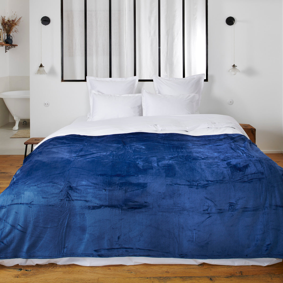 Plaid polaire - Cocoon #Couleur_MARINE
