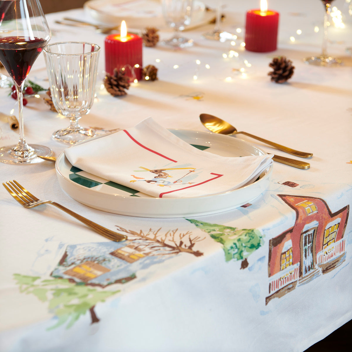 Nappe Happy Winter - 100% coton anti-tâche