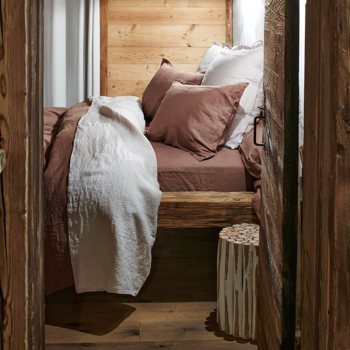 Housse de couette - Uni Lin Lave #Couleur_CAPPUCCINO